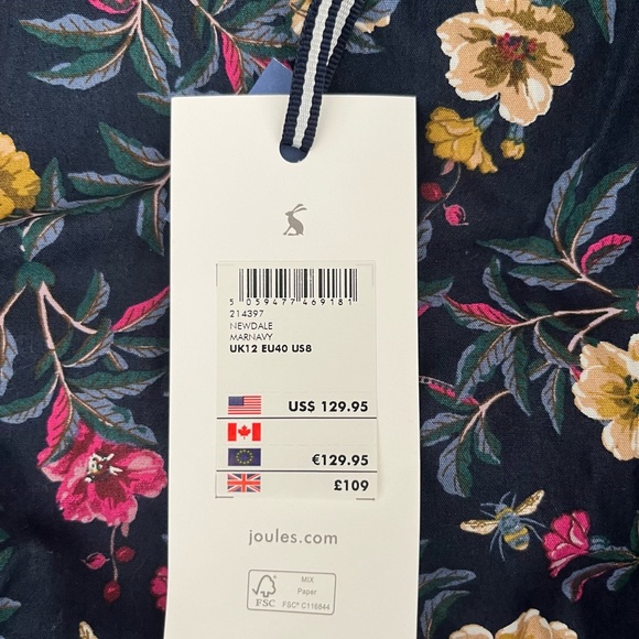 Womens Joules Newdale Quilted Jacket, Navy, size 8 US, NWT - Picture 2 of 7